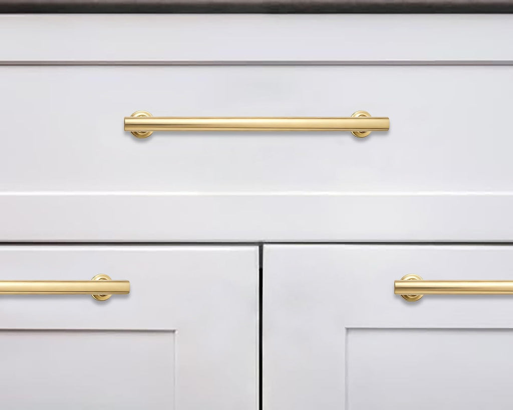 khtumeware 3-Pack Appliance Handle Pull Brushed Gold Heavy-Duty Solid Cabinet Pulls,12Inch(305mm) Hole Center,Drawer Pulls Square pulls Cabinet Hardware Kitchen Bathroom Dressing Table,