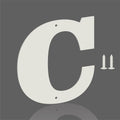 28 Inch White Metal Letters, Modern Metal House Address Letters and Numbers for Outside Signs, Outdoor Mailbox Numbers, for Door, Apartment, Office, Home Use(Letter C)