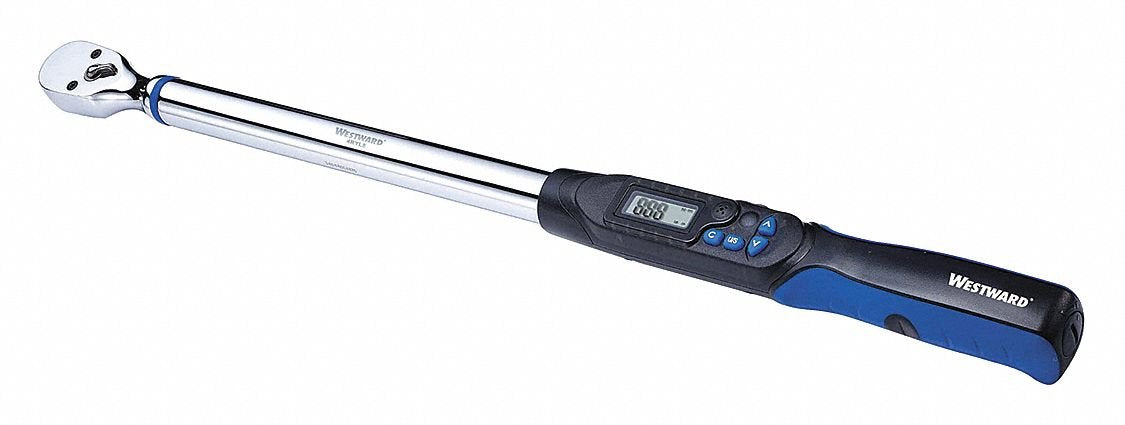 Westward 4RYL8 Torque Wrench, Electronic, 1/2 Dr, Fixed