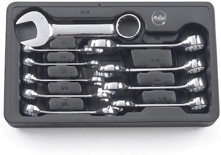 SAE Stubby Wrench Set, 10 pcs., Mfr: 81905-A