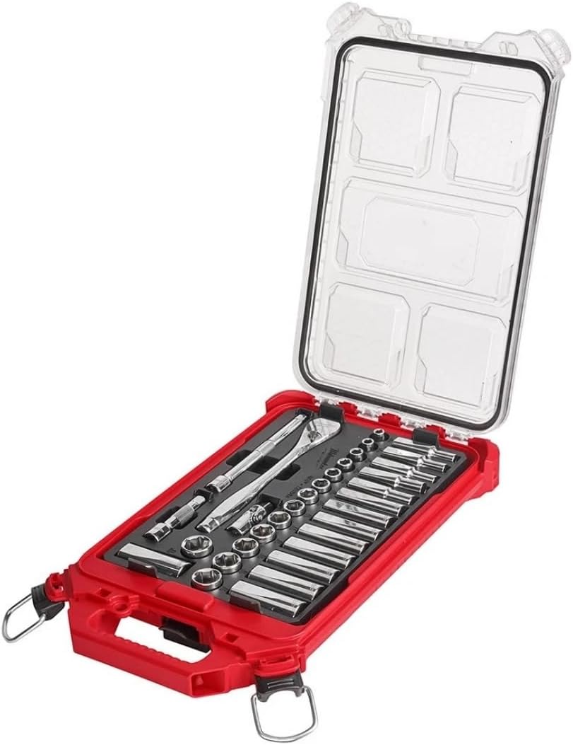 For Milwaukee 48-22-9482 3/8' 32pc Ratchet & Socket Set in PACKOUT - Metric