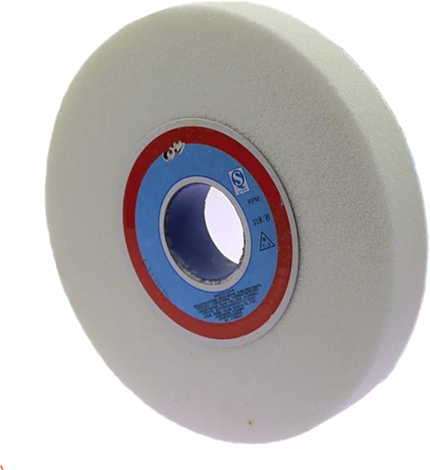 Bench Grinder Wheels, White Corundum Grinding Wheel 200mm OD 32mm Hole 20mm Thick Multiple Grits(120 Grit)