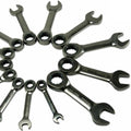 NEW 13 pc SAE & METRIC Tool Duo-metric Stubby Ratcheting Combo Gear Wrench Set,Jikkolumlukka