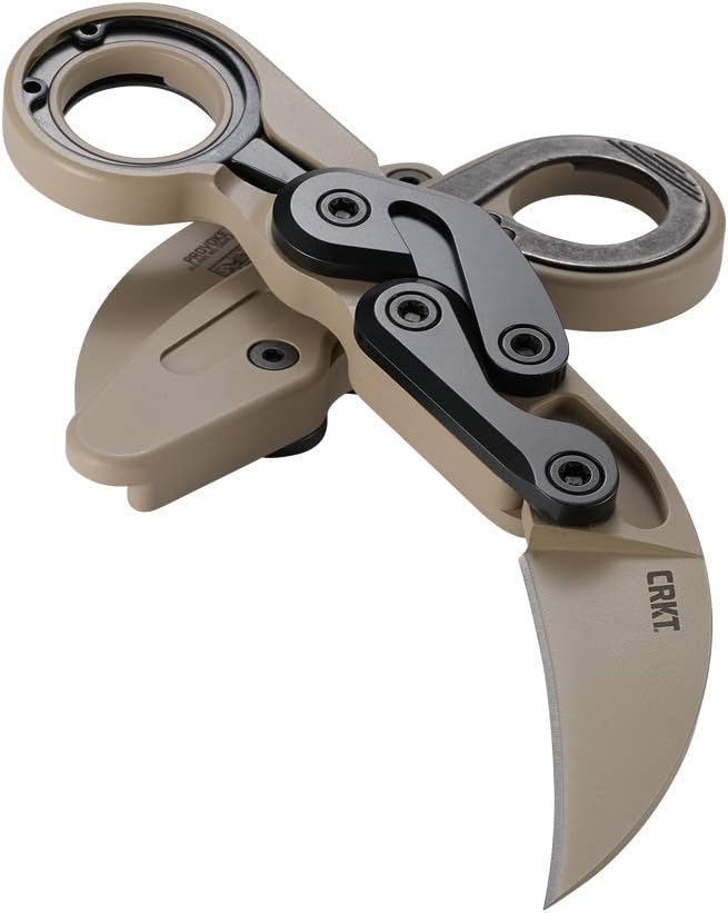 CRKT Provoke Desert Sand Kinematic EDC Folding Pocket Knife: Morphing Karambit, D2 Cerakote Blade, Kinematic Pivot Action, Integrated Safety Lock, Low Profile Pocket Clip 4040DS