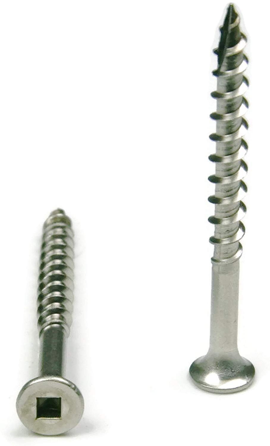#10 x 3-1/2' Wood Screw 18-8 Stainless Steel Square Drive, Bugle Head (Quantity: 1000) Type 17 Wood Cutting Point, 2-1/4' of Thread Length, #10 Diameter, 3-1/2' Screw Length