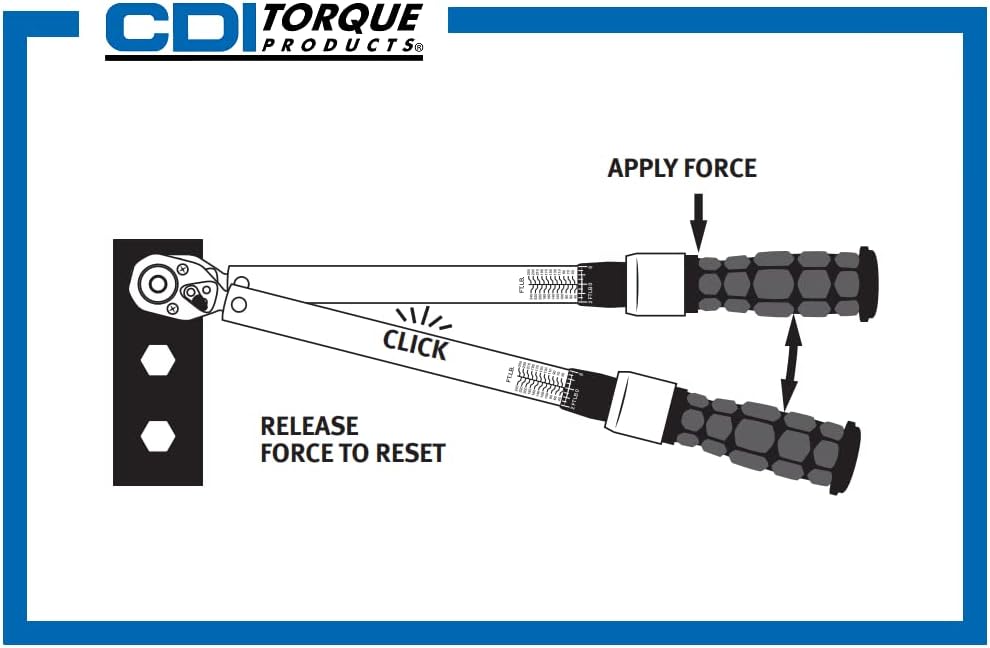 CDI 1/4 Inch Drive Adjustable Click Torque Wrench, Range 10-50 In Lbs / 1.4-5.4 Nm (501MRMH)