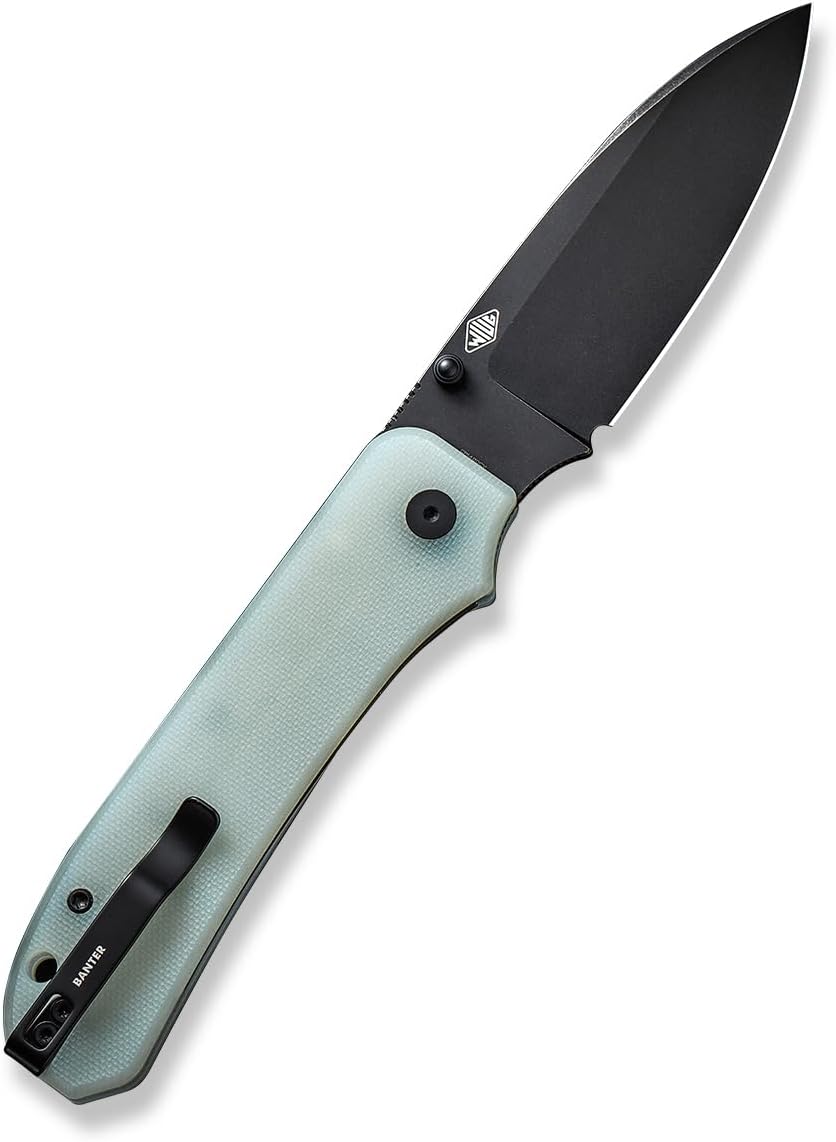 WeKnife Big Banter Pocket Knife for EDC,Folding Knife with 3.69'CPM 20CV Blade Natural G10 Handle,Titanium Thumb Stud Opener WE21045-3