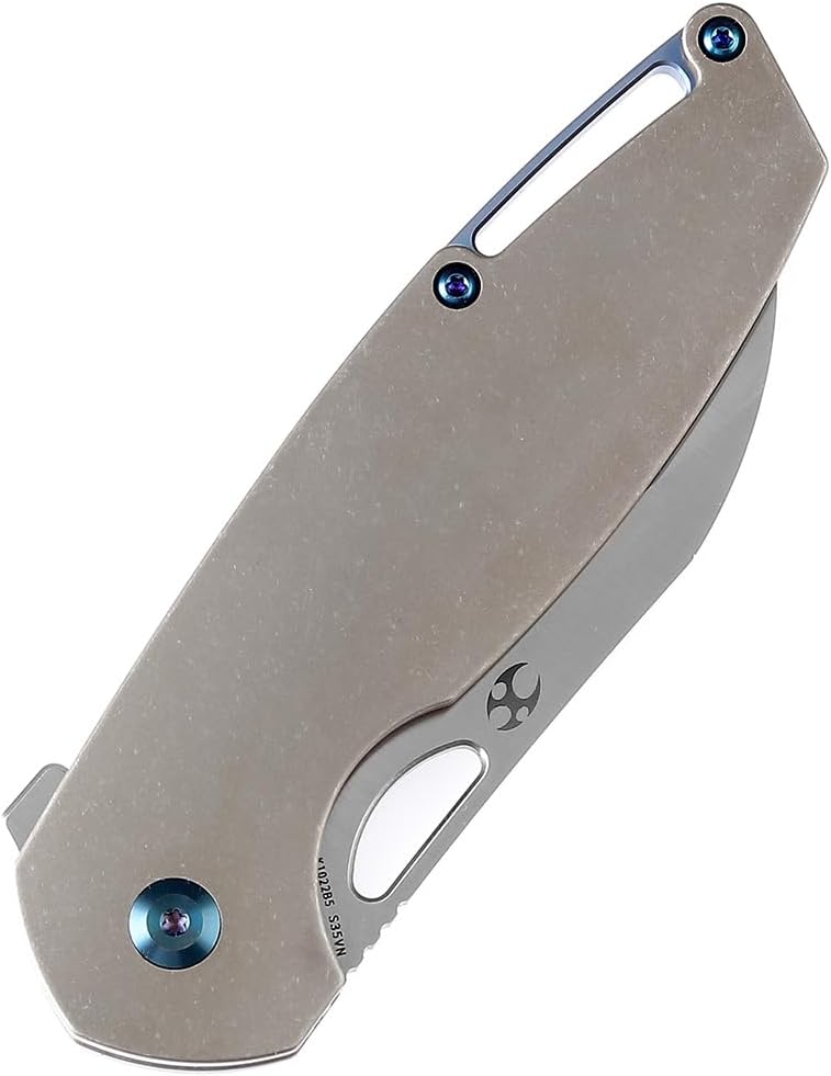 KANSEPT Model 6 Pocket Folding Knives EDC Camping Folding Knife 3.1'' CPM-S35VN Material Pocket Folding Knife with Stonewashed Bronze Anodized Titanium Handle Everyday Carry K1022B5