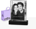 Monume 3D Crystal Cube Portrait (Medium) – Laser Engraved Personalized Crystal Photo Made from Clear-Cut Glass – Custom Photo Gifts for Weddings, Memorials, Anniversaries & More