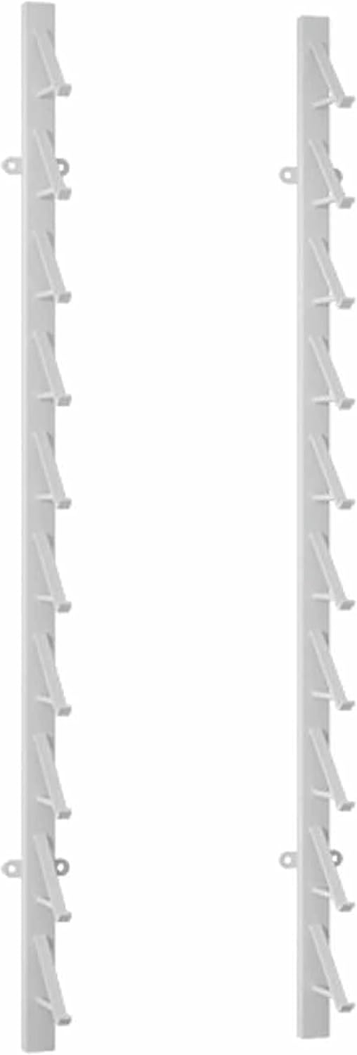 Wall-Mounted Skateboard Storage Rack with 10 Card Slots, Multi-Layer Tile Organizer Shelf & Display Stand for Skateboards, Posters, & Art - White, Medium Size