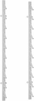 Wall-Mounted Skateboard Storage Rack with 10 Card Slots, Multi-Layer Tile Organizer Shelf & Display Stand for Skateboards, Posters, & Art - White, Medium Size