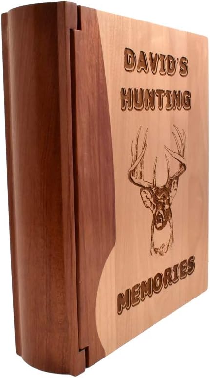 Engraved Wood Personalized Photo Album 'Hunting Memories' - Large