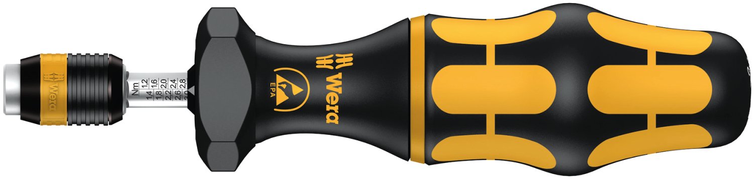 Wera 05074730001 Series 7400 Kraftform ESD adjustable torque screwdrivers (0.1-3.0 Nm) with Rapidaptor quick-release chuck, art. no. 7440 ESD x 0.3-1.2 Nm