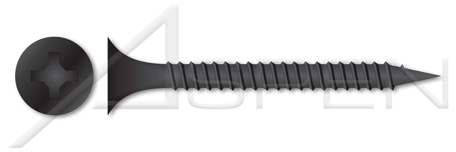 (2000 pcs) #8 X 2, Drywall Screws, Bugle Phillips Drive, Fine Thread, Steel, Black Phosphate