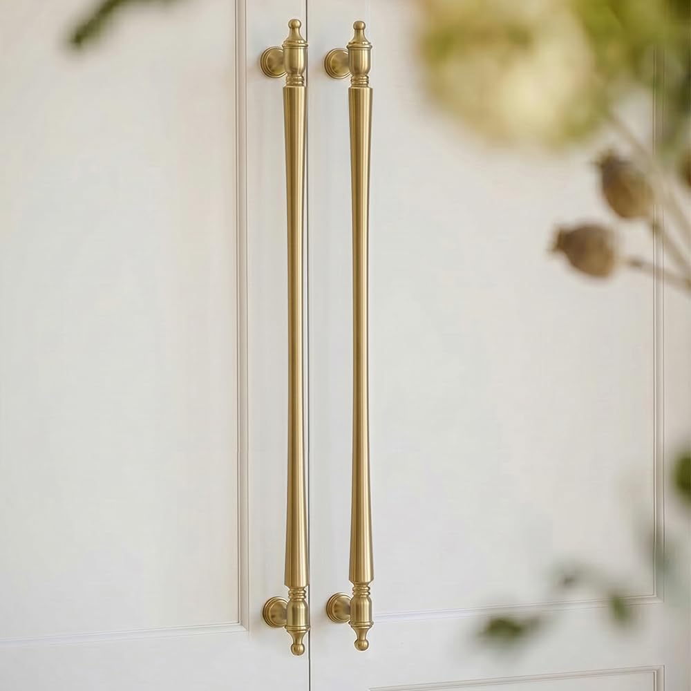 Goo-Ki Champagne Bronze Cabinet Pulls 12-5/8 Inch Hole Centers, 6 Pack, Zinc Alloy Traditional Handles for Kitchen, Pantry, Dresser, Vanity