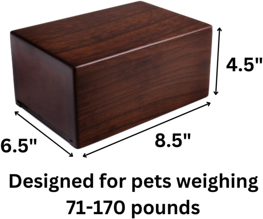 Wooden Pet Urns for Dogs with Black & Tan German Shepherd My Dog Figurine | Personalized Large Dog Urn for Ashes | Paulownia Wood Pet Memorial Box with Engraved Pewter Plaque | Conversation Concepts