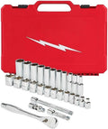 Socket and Socket Wrench Sets 48-22-9408 for Milwaukee 3/8-Inch Drive Durable Ratchet and Socket Set - 28pc 9.9 x 1.8 x 15.1 In