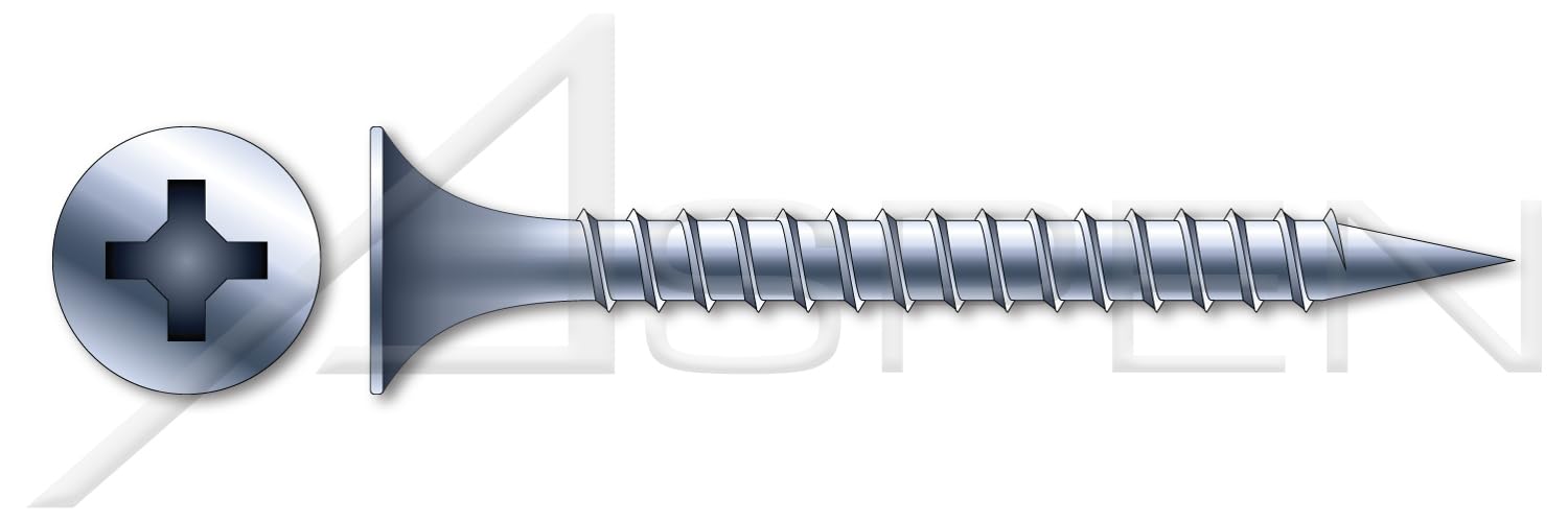 (3500 pcs) #8 X 2, Drywall Screws, Bugle Phillips Drive, Coarse Thread, Steel, Zinc Plated