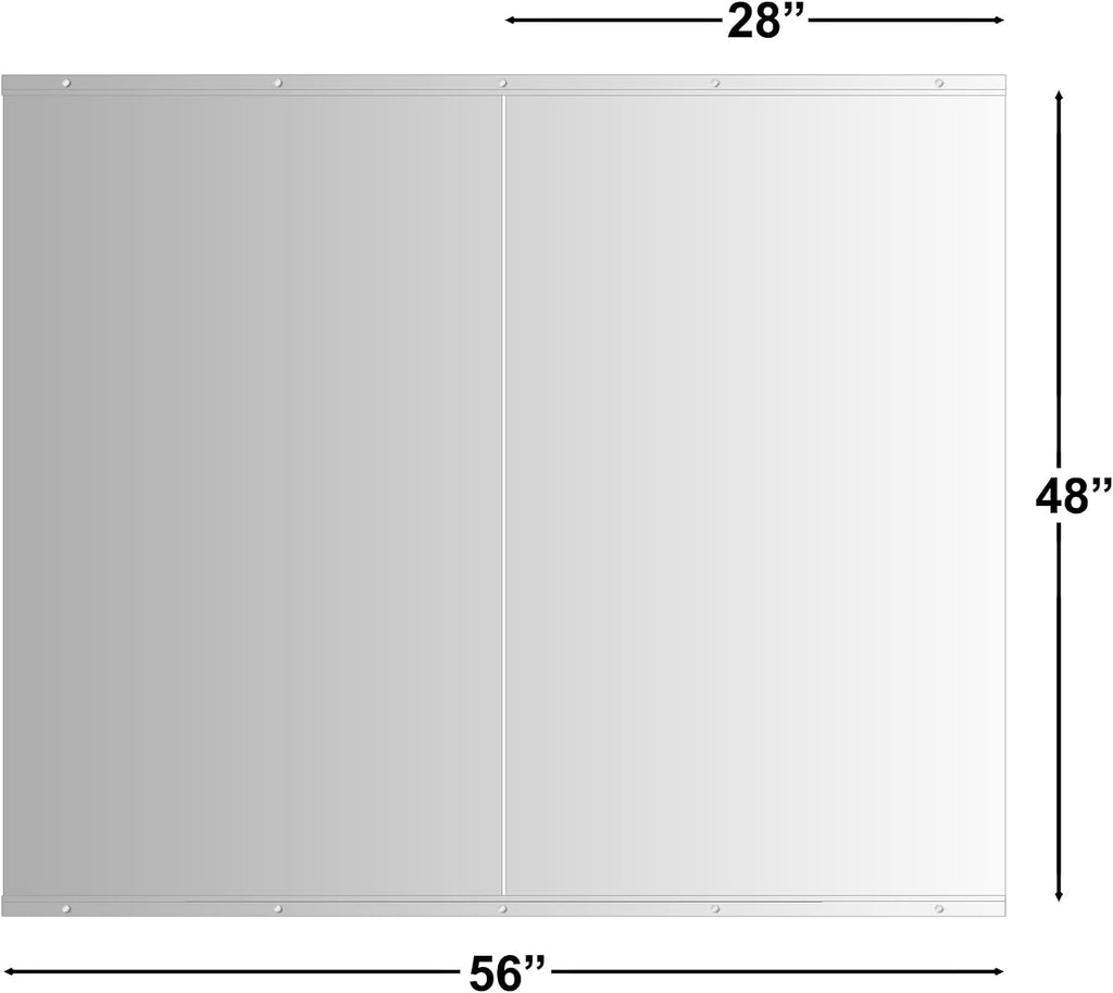 Ruomeng Home Gym Mirror, 48''x28''x2PCS Full Length, Large Frameless Body Mirror Tempered Glass for Gym, Workout, Yoga, Garage, Dance Studio