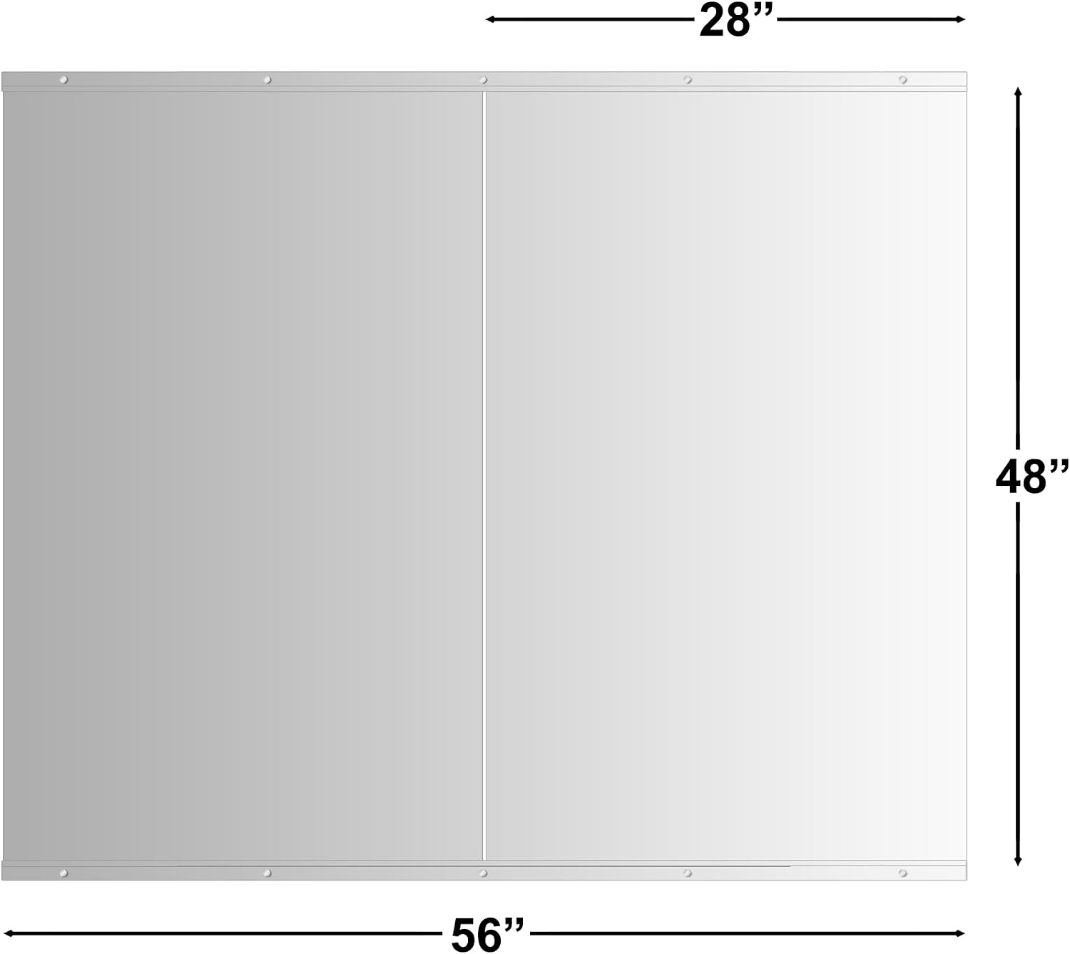 Ruomeng Home Gym Mirror, 48''x28''x2PCS Full Length, Large Frameless Body Mirror Tempered Glass for Gym, Workout, Yoga, Garage, Dance Studio