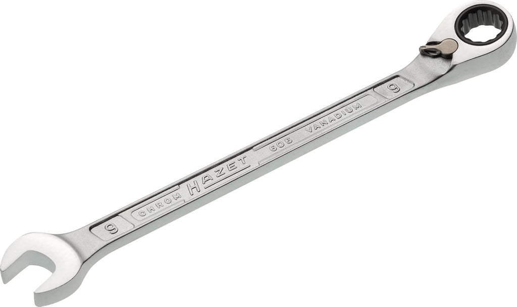Hazet 606N/12 12-Point Profile Ratcheting Combination Wrench Set - Chrome-Plated