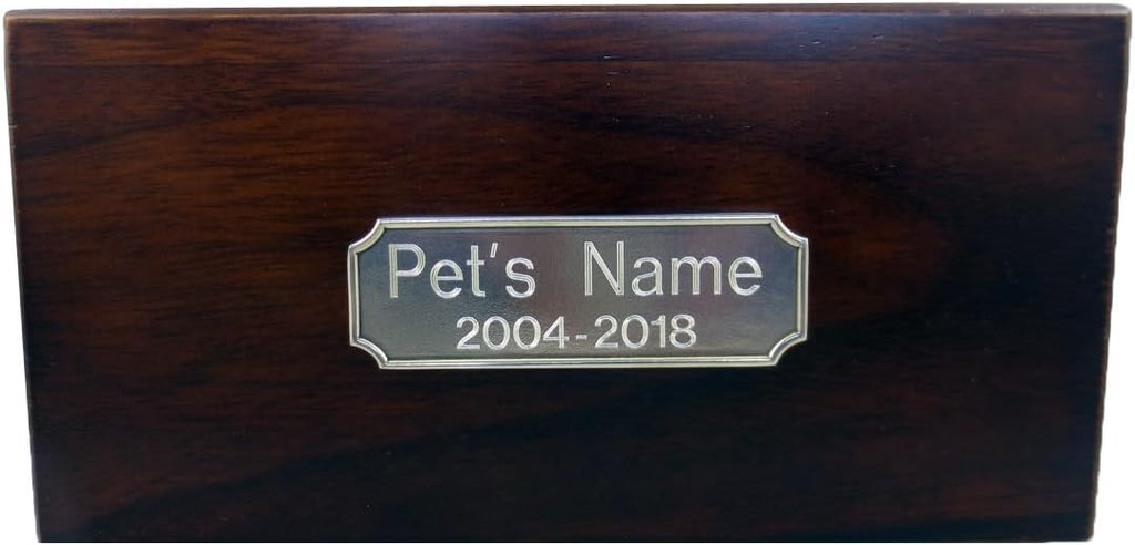 Wooden Pet Urns for Dogs with Black & Silver German Shepherd My Dog Figurine | Large Dog Urn for Ashes | Paulownia Wood Pet Memorial Box with Personalized Pewter Engraving | Conversation Concepts