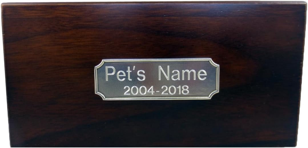 Wooden Pet Urns for Dogs with Black & Silver German Shepherd My Dog Figurine | Large Dog Urn for Ashes | Paulownia Wood Pet Memorial Box with Personalized Pewter Engraving | Conversation Concepts