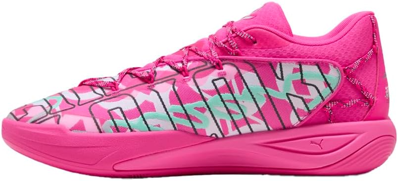 PUMA Womens Stewie 4 Timeless Basketball Sneakers Shoes - Green, Pink