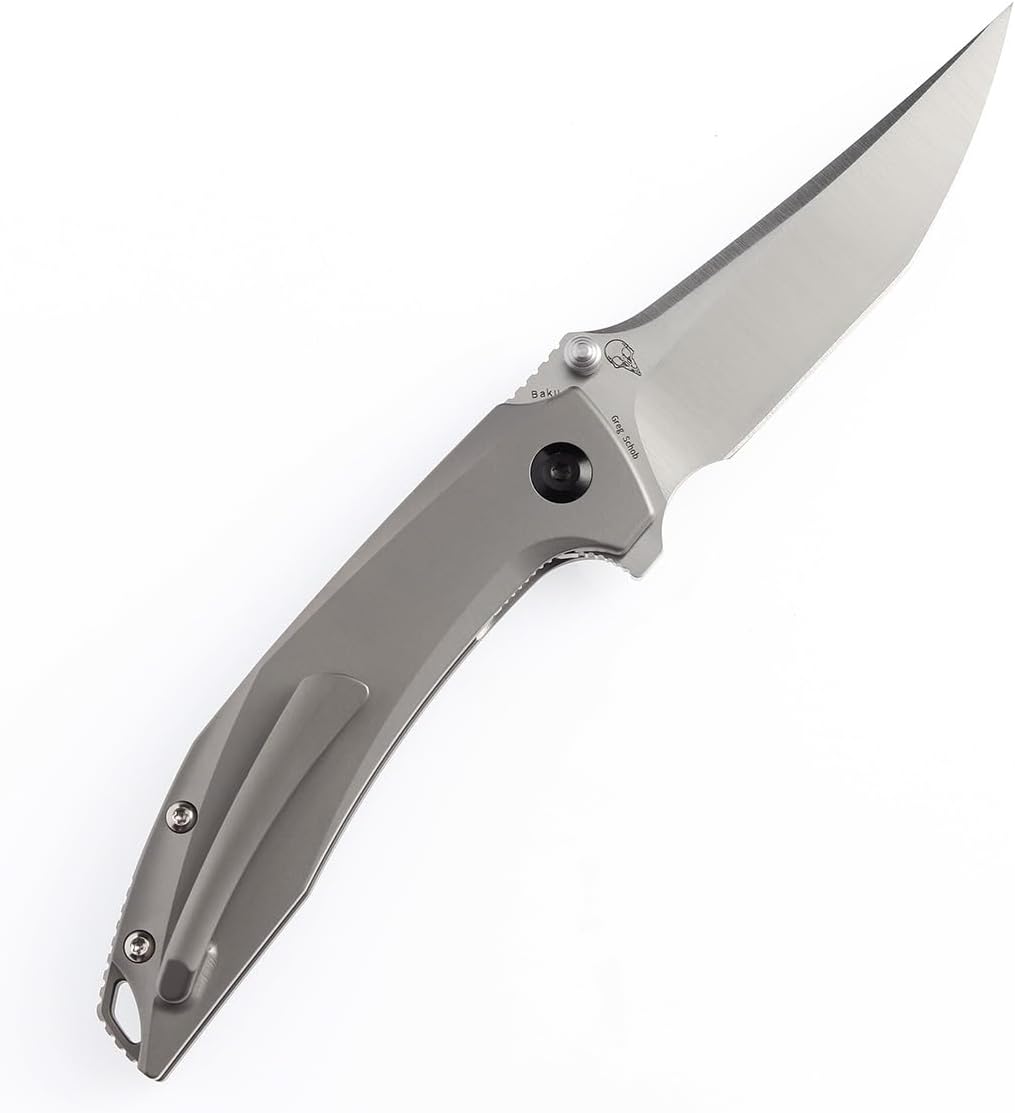 KANSEPT Baku Pocket Folding Knives for Men EDC Camping Folding Knife 3.2'' Satin CPM-S35VN Material Outdoor Folding Knives with Titanium Brown Micarta Handle Everyday Carry K1056A2