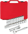 Suitable for Milwaukee 48-22-9408 3/8-Inch Drive Durable SAE Ratchet and Socket Set- 28pc, With 2809-80 Right Angle Drill, Silvery