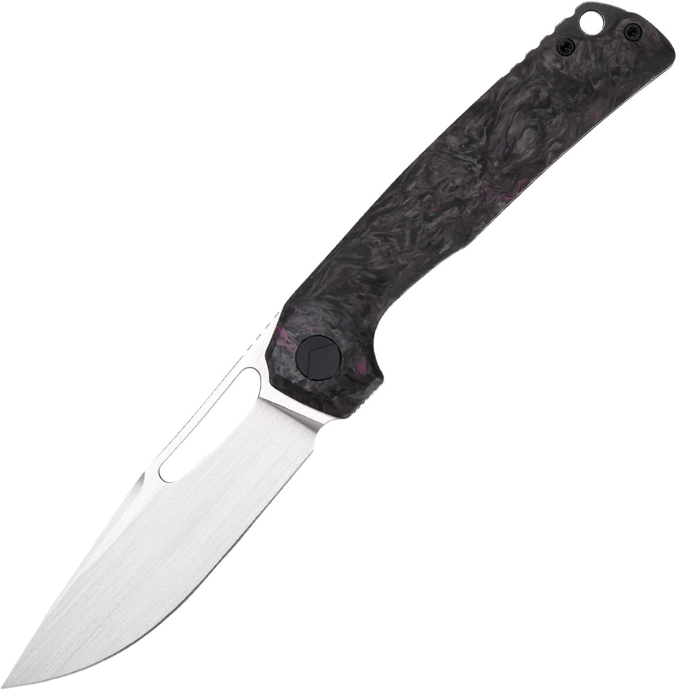 Pocket Knife, 3.5' M390 Blade Folding Knife Hunting Knife Survival Knife with Pocket Clip, EDC Knives for Hunting Camping Survival Outdoor Fishing Hiking (Purple&Black)