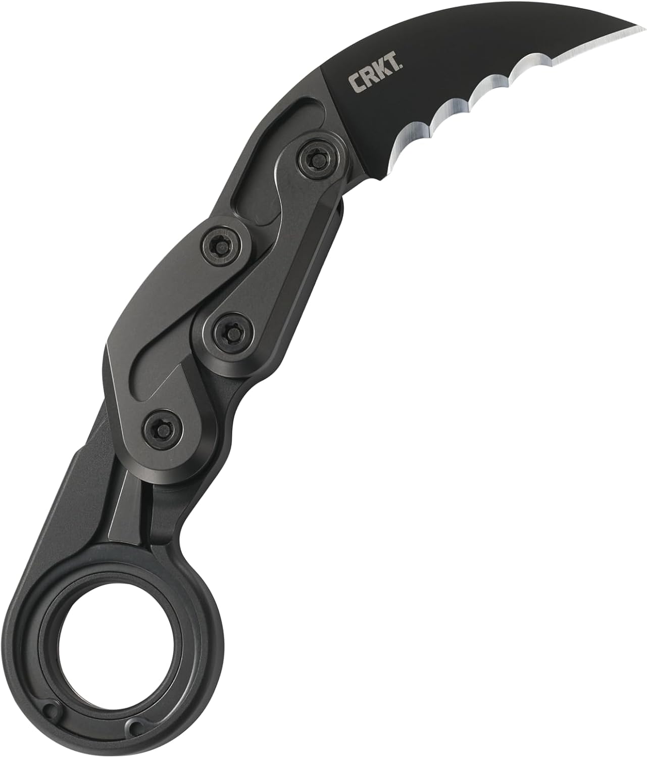 CRKT Provoke Folding Knife with Kinematic: Morphing Karambit, D2 Veff Serrations Blade, Aluminum Handle, Pocket Clip, 4040V