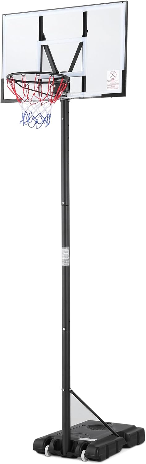 Amazon Basics Portable Basketball Hoop Outdoor Goal System, 4.75-10ft Adjustable