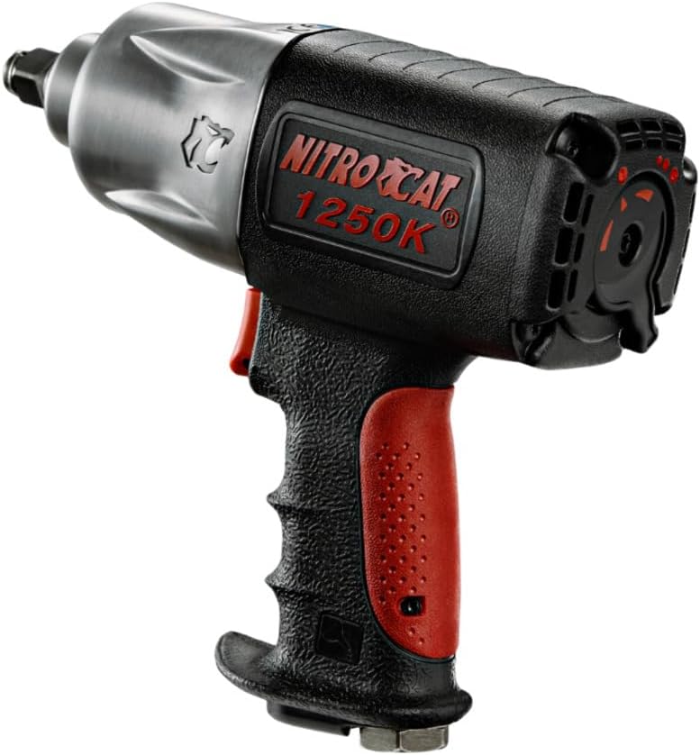 AIRCAT 1250-K 1/2-Inch Nitrocat Composite Twin Clutch Impact Wrench - Composite Impact Wrench with 950 ft-lb Max Torque - Quiet Operation - Reinforced Housing - Hard-Hitting - Ergonomic