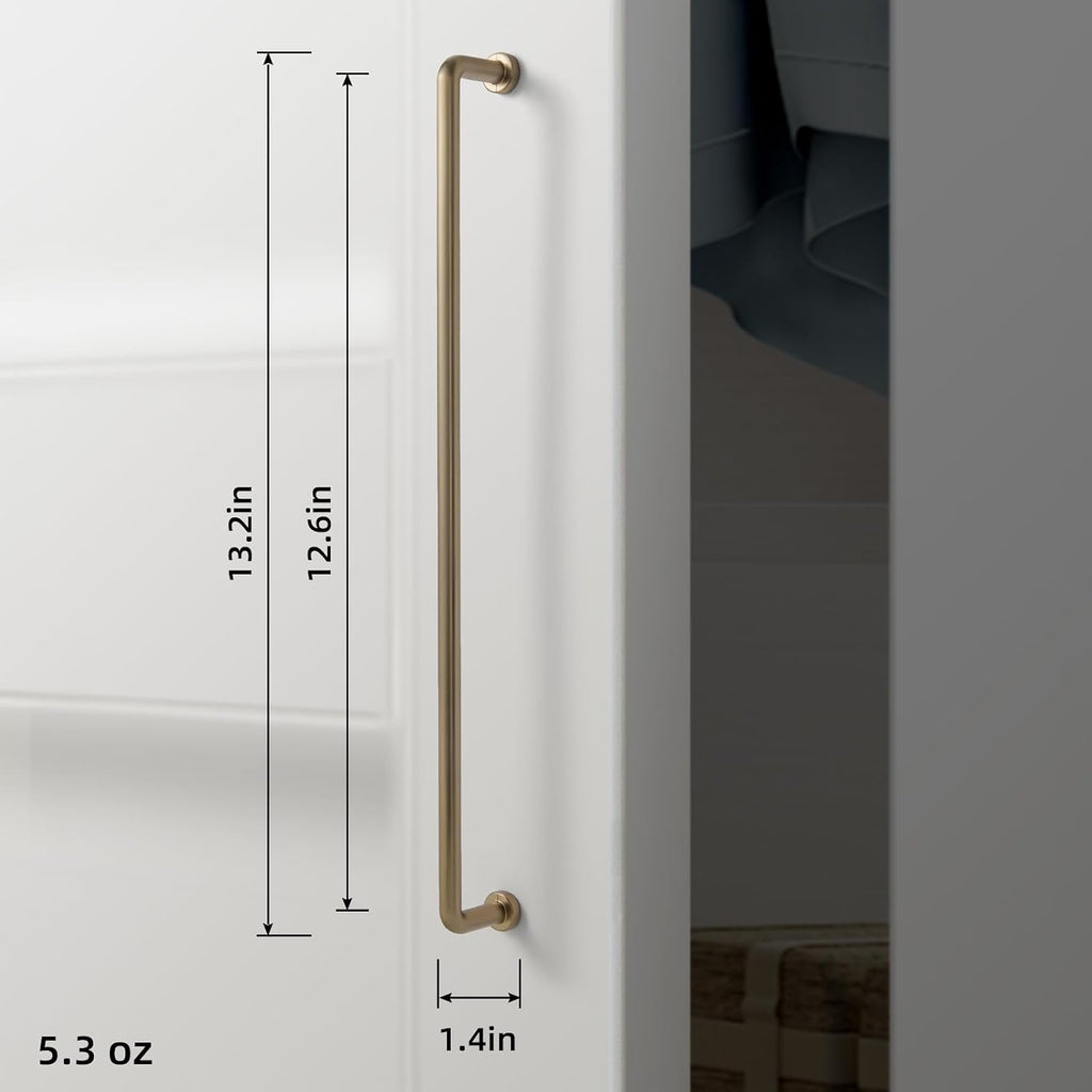 Goo-Ki 6 Pack 12 5/8' Center to Center Champagne Bronze Modern Cabinet Pulls Solid Contemporary Home Improvement Hardware Drawer Pulls Zinc Alloy Kitchen Handles