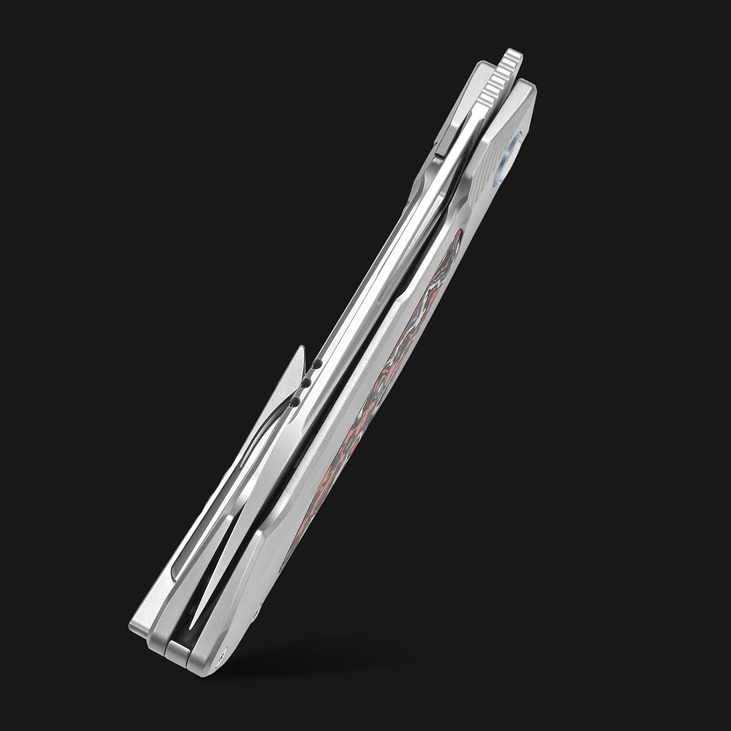 Sitivien ST666 Folding Knife,Handmade M390 Pearlescent Polishing Blade,Titanium & Colorful Carbon Fiber Handle Pocket Knife EDC Tool Knifes for Outdoor Camping,Hiking,Hunting(Color)
