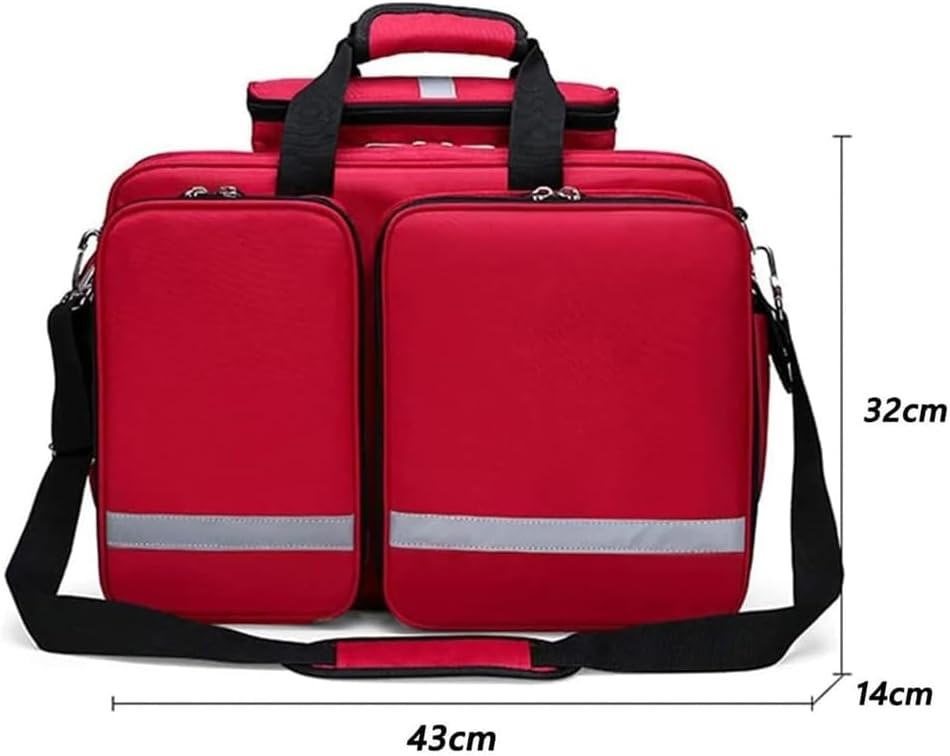 Professional First Aid Kit, Wheeled Medical Cart Bag, Waterproof Emergency Medical Storage Bag, Suitable for Emergency Medical Technicians