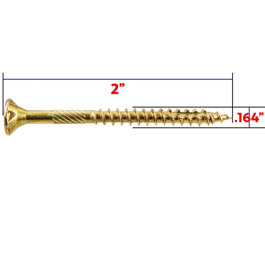 8 x 2 Gold Star Wood Screw Torx/Star Drive Flat Head - CASE of 9-5 Pound Boxes 6,750 Screws