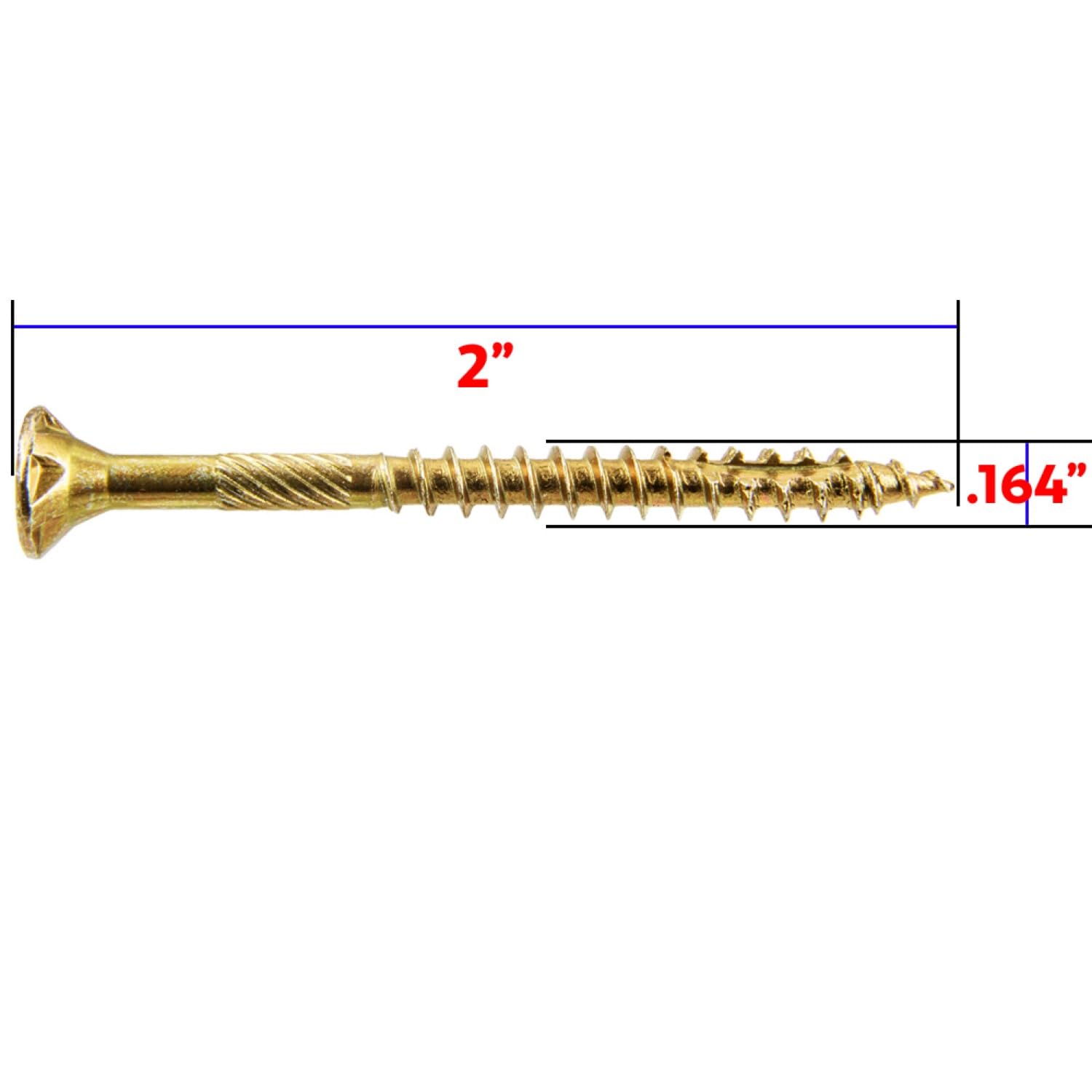 Jake Sales #8 x 2 Gold Star Wood Screw Torx Drive Flat Head (Full Box - 3500 Screw Count) - Multipurpose Wood Screws