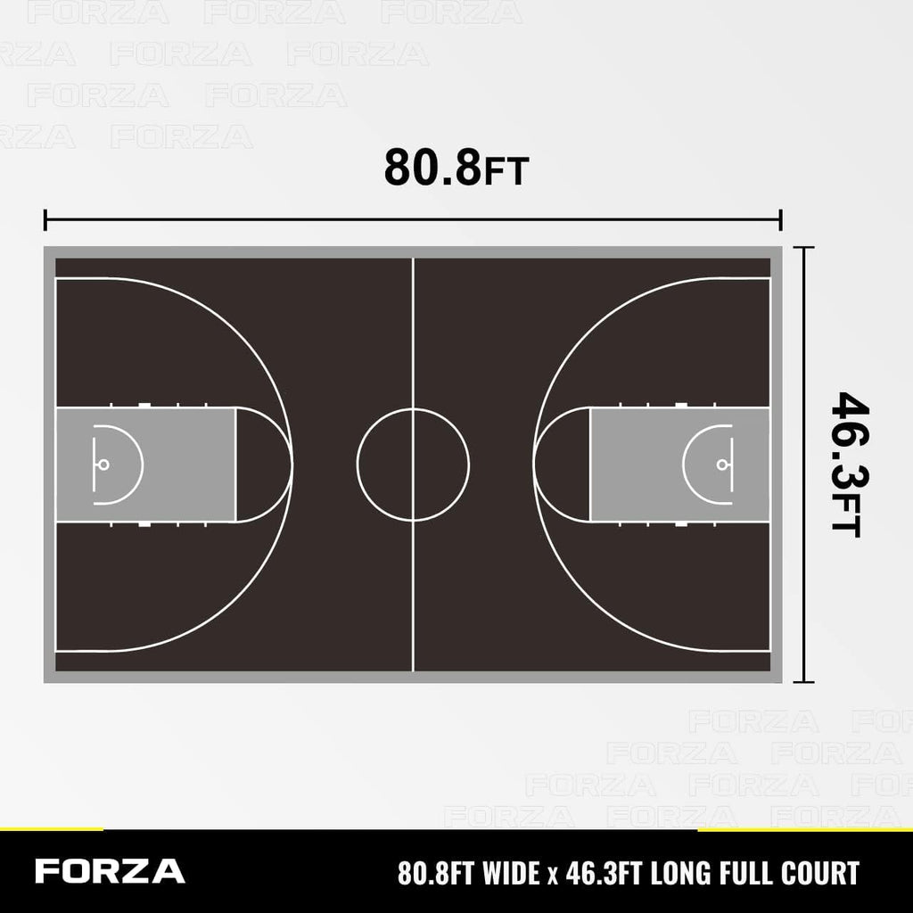 FORZA Basketball Court Modular Floor Tile [FIBA/NBA Standard] | Premium Outdoor Basketball Flooring for Home Courts