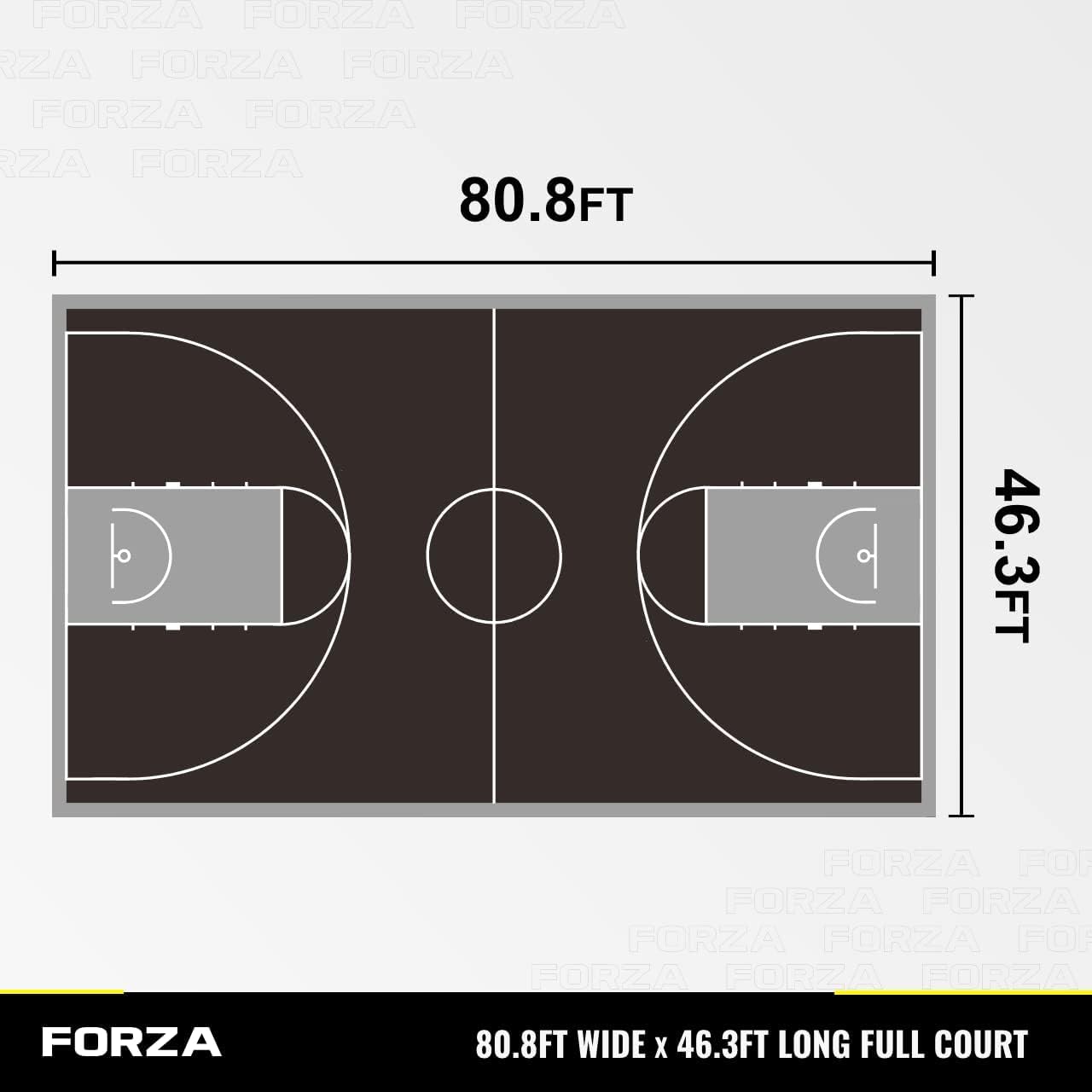 FORZA Basketball Court Modular Floor Tile [FIBA/NBA Standard] | Premium Outdoor Basketball Flooring for Home Courts
