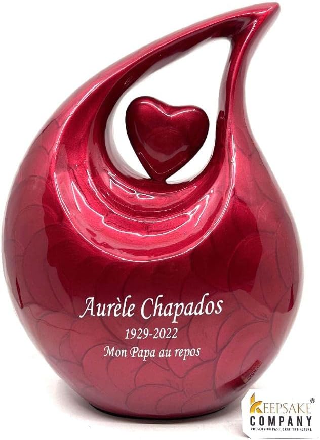 Glossy Multicolor Personalized Urn Personalized - Heart Urns for Human Ashes Adult -Cremation Urns for Adult Ashes -Decorative Urns - (27-Customizable Assorted Color Teardrop, Large)