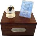 Wooden Pet Urns for Dogs with Black Labrador Lab Retriever Stairway to Heaven Figurine with Poem | Personalized Dog Memorial Urn for Ashes | Medium Paulownia Pet Urn for Lab | Conversation Concepts