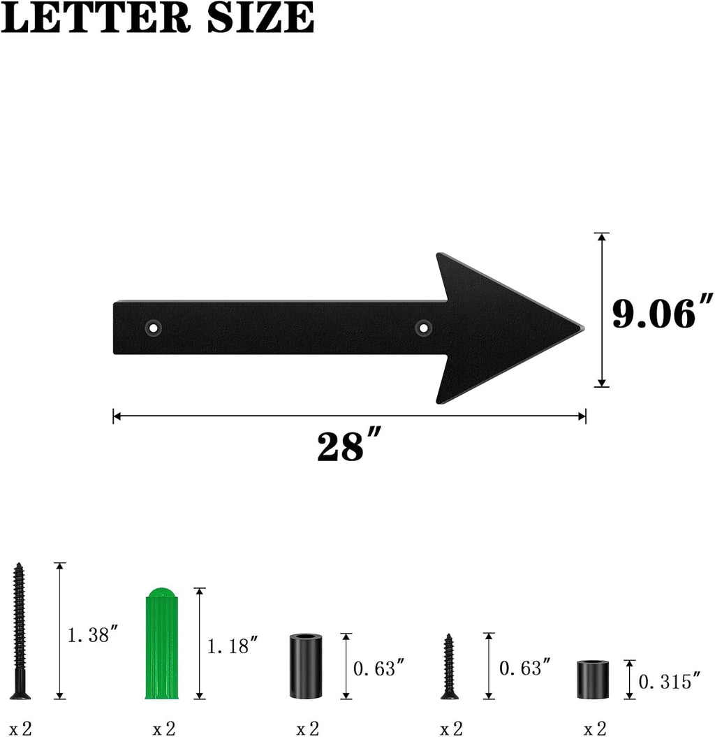 28 Inch Floating Aluminum House Numbers, House Address Numbers Letters for Outside, Modern Metal Black Address Number Letters for Door Home Office Apartment Garden (Arrow)