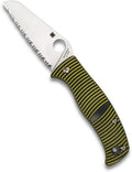 Spyderco Caribbean Salt Sheepfoot Knife with 3.70' LC200N Corrosion-Resistant Steel Blade with Black/Yellow G-10 Handle - SpyderEdge - C217GSSF