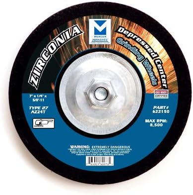 Mercer Abrasives 622060-25 Type 27 Depressed Center Grinding Wheels 4-1/2-Inch by 1/4-Inch by 7/8-Inch, 25-Pack