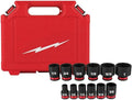 12PC 49-66-7005 Impact Socket Set for Milwaukee 3/8' Drive 6 Point Socket Set Black - w/Case