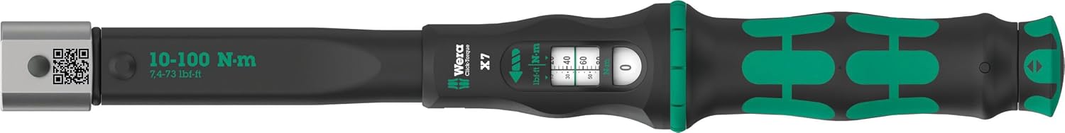 WERA - 05075657001 - Click-Torque X 7 Torque Wrench for Insert Tools, 10-100 Nm, 14x18 x 10-100 Nm