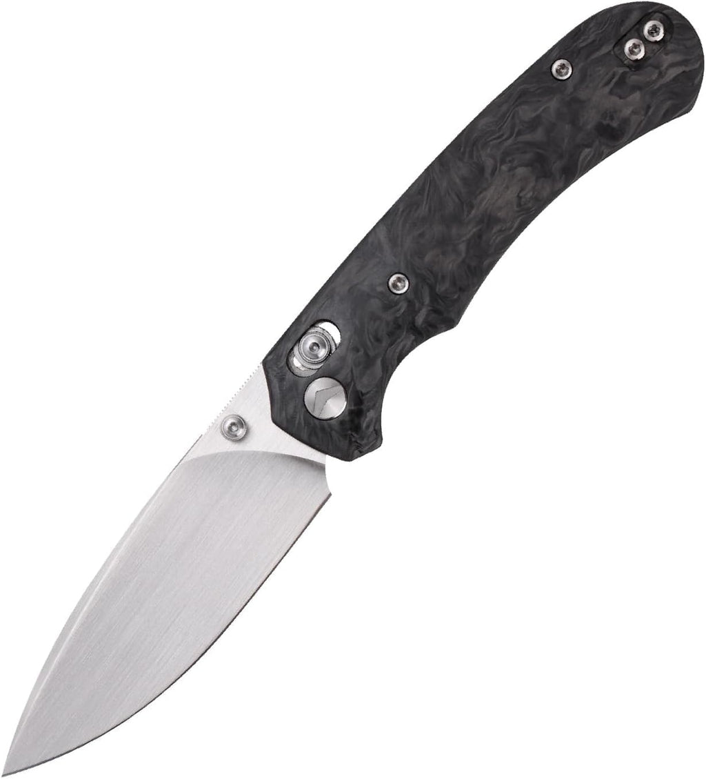 Folding Pocket Knife, 3.31'' M390 Blade, Erogonomic Titanium Handle, Pocket Knife for Men, EDC Knife for Hunting, Outdoor Survival Fishing Hiking Camping Knives (Black&Grey)
