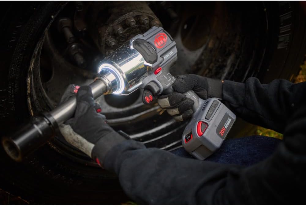 Ingersoll Rand W8571-K2 3/4' 20V Cordless Impact Wrench 2 Battery Kit, 2000 ft-lb Torque, 6' Extended Anvil, Friction Ring Thru-hole, Pistol